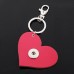 Leather 1 Button Heart Keyrings